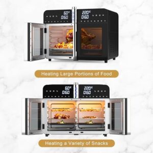 ADVWIN 40L Air Fryer & Convection Oven with digital touch control, 16 cooking presets, and independent heating for even cooking