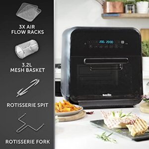 Breville Halo Rotisserie Air Fryer Digital Extra Large Air Fryer Oven Black and Grey 