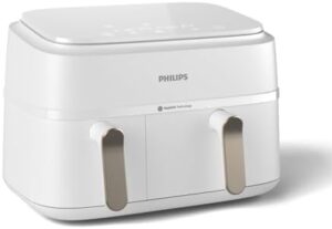 Philips Dual Basket Air Fryer 3000 Series 9L, 2 Drawer, Energy Saving, White