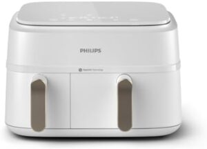 Philips Dual Basket Air Fryer 3000 Series 9L, 2 Drawer, Energy Saving, White