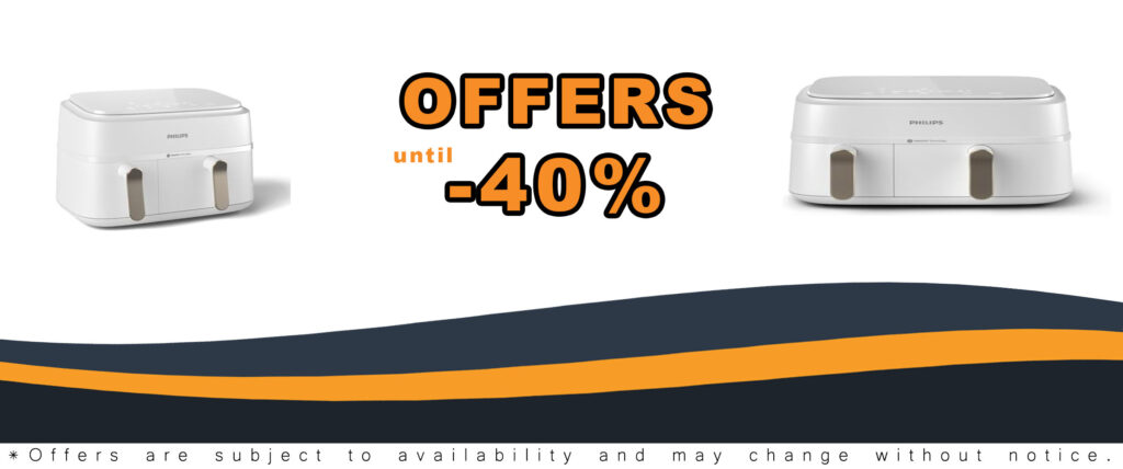 Philips Dual Basket Air Fryer 3000 Series 9L, 2 Drawer, Energy Saving, White