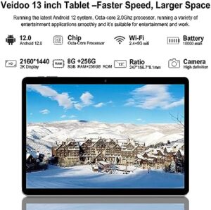 Veidoo 13 Inch Android Tablet with 2K Display and Octa-Core Processor