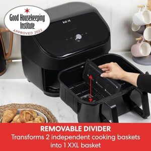 Instant Pot VersaZone Air Fryer with dual drawers, black, 8.5L capacity, and smart programs