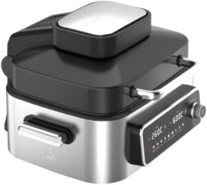 Kitchen Couture Air Grill Air Fryer Silver Black with 7 preset modes and temperature control