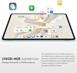 HONOR Pad 9 Tablet featuring a 12.1-inch 2.5K display, 120Hz refresh rate, 8GB RAM, 256GB storage, and 8 speaker audio system