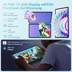 Headwolf HPad3 Android Tablet with 11-inch display, MTK Helio G99 processor, and 20MP AI camera