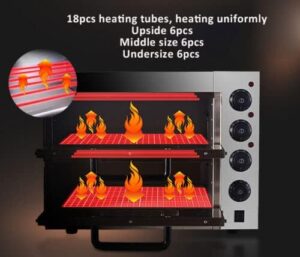 220V/3KW Commercial Electric Baking Oven baking pizza, cake, and bread