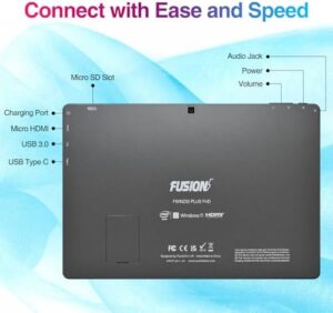 Fusion5 10.1" Windows 11 Tablet PC with Full HD Display and Intel Quad-Core CPU