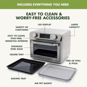 GreenPan Bistro 9-in-1 Air Fry Oven with Nonstick Baking Pan and Stainless Steel Rack
