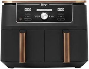Ninja Foodi MAX Dual Zone Air Fryer in Copper/Black with Dual Drawers and Nonstick Baskets