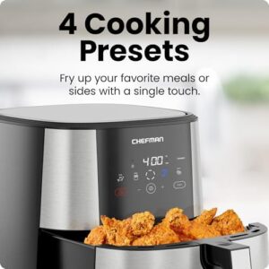 Chefman TurboFry Touch Air Fryer, XL 8-Qt Family Size with One-Touch Digital Control Presets