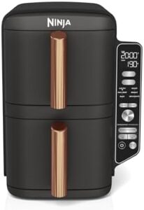 Ninja Double Stack XL Double Drawer Vertical Air Fryer with 9.5L capacity, dual drawers, and 6 cooking functions.
