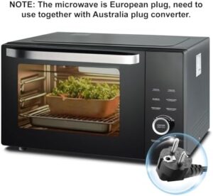 SMETA 1000W Combination Microwave Oven and Grill in Black with ECO Mode, Air Fryer, and Convection Oven