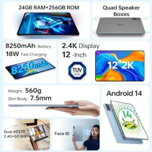 OUKITEL OT5S Tablet with 12-inch 2K Display and 24GB RAM  