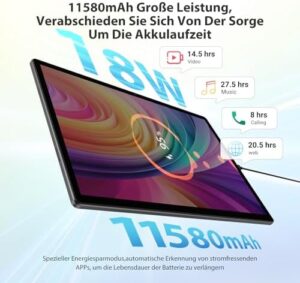 FASTWD Tablet 14 Inch Android 14 Tablet - 5G WiFi, 36GB RAM, 256GB ROM, GPS, 11580mAh Battery
