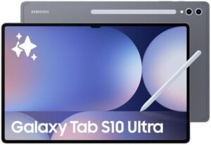 Samsung Galaxy Tab S10 Ultra WiFi 14.6" Android Tablet, Moonstone Grey, showcasing its sleek design and powerful features
