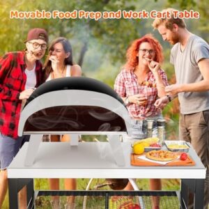 Rolling Kitchen Island for Ooni Pizza Oven Accessories, Movable Outdoor Grill Table Cart