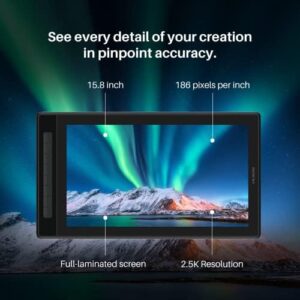 HUION Kamvas Pro 16 2.5K QHD Graphics Drawing Tablet with Screen QLED Full Lamination