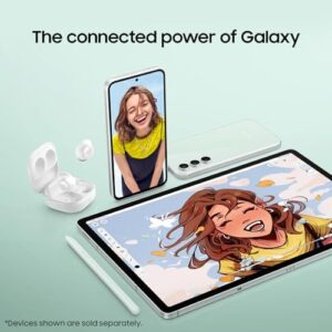 Samsung Galaxy Tab S9 FE Wifi Tablet in Lavender color with S Pen and smooth display