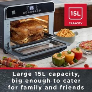 Sensio Home Gourmet Pro Clean Cook Air Fryer Oven with Rotisserie and Dehydrator, Family Size 15L