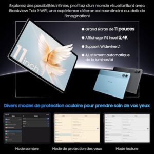 Blackview Tab 9 WiFi Tablet with Android 14, 18GB RAM, and 256GB ROM, 5G WiFi, 8MP+13MP Cameras, and Face ID
