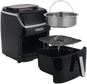 Princess 2-in-1 Steam Oven & Aerofryer - Black, Large Capacity, Touch Screen