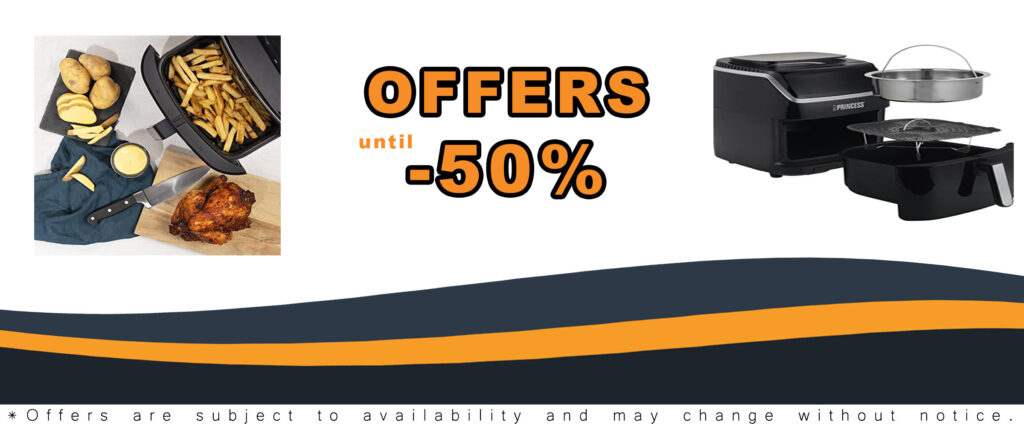 Princess 2-in-1 Steam Oven & Aerofryer - Black, Large Capacity, Touch Screen