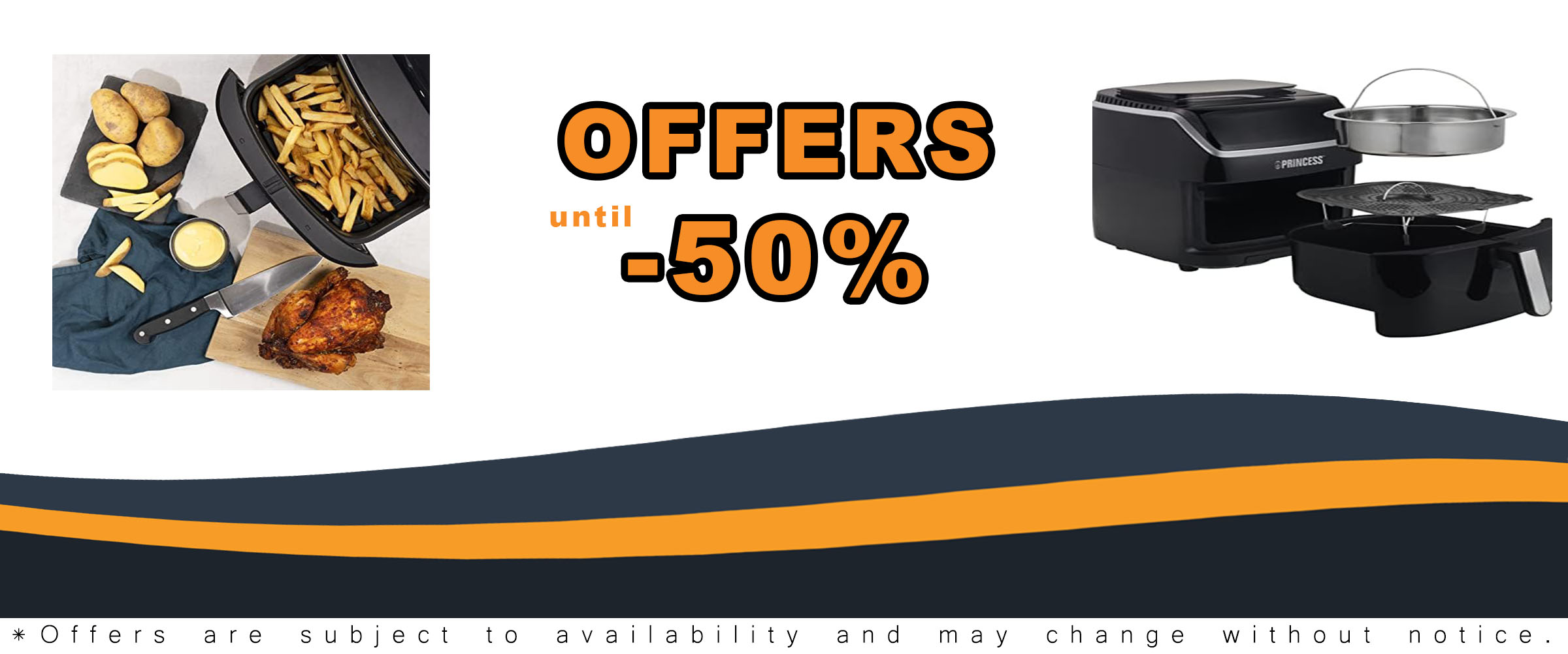 Princess 2-in-1 Steam Oven & Aerofryer - Black, Large Capacity, Touch Screen