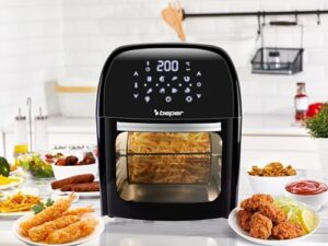 BEPER P101FRI012 Multifunctional Digital Air Fryer, Black, 12L Capacity