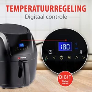 Alpina Hot Air Fryer 5 Litres with Digital Touchscreen for crispy, oil-free cooking