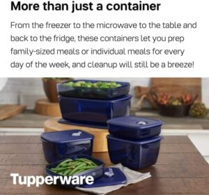 Tupperware Brand Vent ‘N Serve 7 Container Set – Microwave, Freezer & Dishwasher Safe, BPA Free