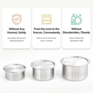 Eversten CaKE Stainless Steel Food Storage Containers With Lids 5PCS Canister Set - Premium Quality for Kitchen