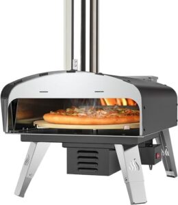 Mimiuo Outdoor Pizza Oven with Rotating System, Pizza Stone, and Carry Bag