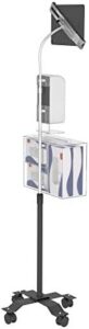 Compact Security Stand with Gooseneck Floor Mount, Sanitizing Station, and Soap Dispenser