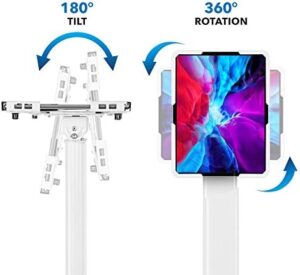 Mount-It! Universal Tablet Kiosk - Theft-Deterrent Adjustable Stand for iPad, Galaxy & Surface (White)
