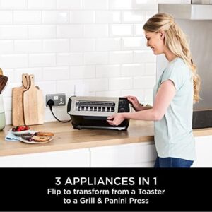 Foodi 3-in-1 Toaster, Grill & Panini Press with Flip Design, Black ST200UK