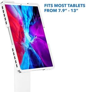 Mount-It! Universal Tablet Kiosk - Theft-Deterrent Adjustable Stand for iPad, Galaxy & Surface (White)