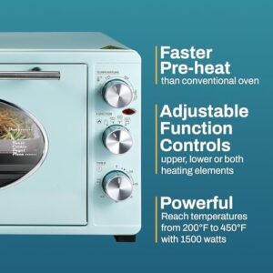 Americana by Elite ETO3300M Vintage 50’s Diner Retro Countertop Toaster Oven in mint color