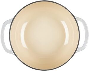 4.5 Quart Enameled Cast Iron Dutch Oven with Lid – Gray, showcasing its dual handles and enameled finish