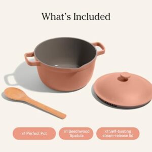 Perfect Pot - 5.5 Qt. Nonstick Ceramic Sauce Pan with Lid in Spice Color