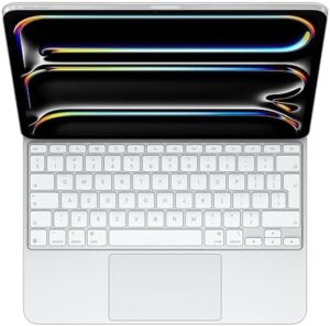 iPad Magic Keyboard Case for iPad Pro 13-inch (M4) in white with built-in trackpad