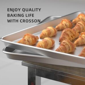 CROSSON 6 Pack 16" × 24" Cookie Sheet Baking Tray Jelly Roll Pan with Non-Stick Coating