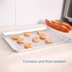 HARDURA Aluminum Perforated Baking Sheet Pan, 12 Pack, 18"x13" Cookie Sheet, Ideal for Oven, Bakery & Restaurant Use