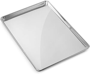 GRIDMANN 18" x 26" Commercial Grade Aluminum Cookie Sheet Baking Tray Pan Full Sheet - 6 Pans in use, showcasing the full set