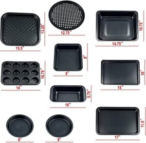 Perlli Baking Pan 10 Piece Set Nonstick Carbon Steel Gray Oven Bakeware Kitchen Set
