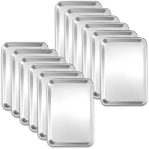 STEELUS 12 PACK Half Size Baking Sheet Pan – 18"x13" Non-Stick Aluminum Cookie Sheets