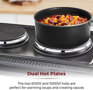 Tower T14044 Mini Oven with Dual Hot Plates and Adjustable Temperature Control
