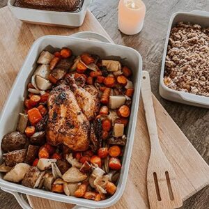 Mora Ceramic Baking Dish with Handles, perfect for casseroles, lasagna, and more.