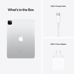 11-inch iPad Pro with Apple M1 chip, Silver color, and 2TB storage, showcasing the device's sleek design and high-tech features