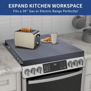 KOZHOM Stainless Steel Stove Top Cover for Gas and Electric Stoves, Black Finish